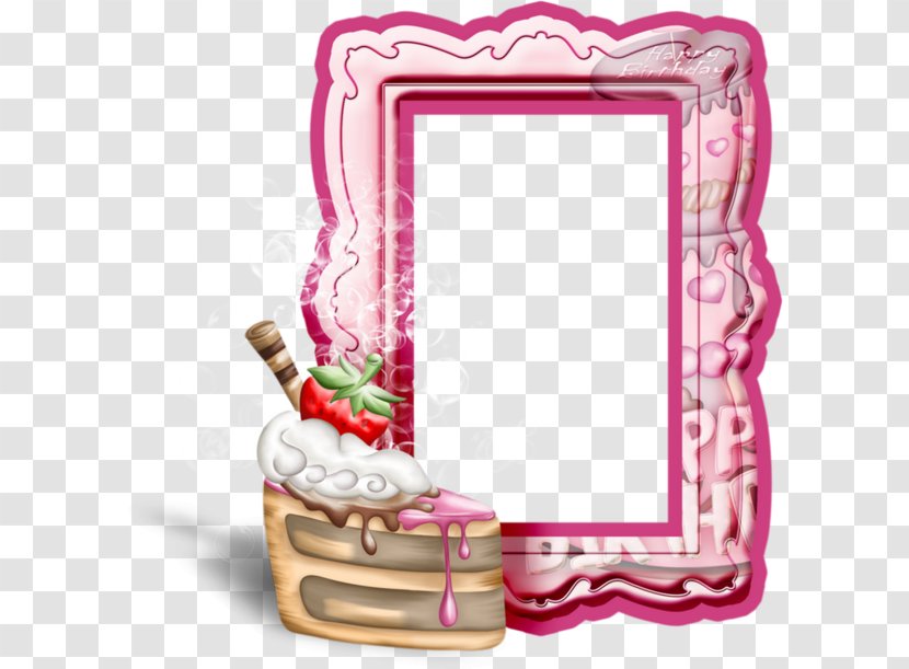 Birthday Cake Picture Frames Food - Pink Transparent PNG