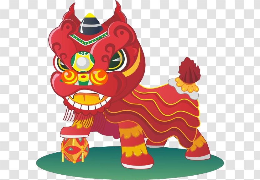 China Lion Dance Cartoon - Chinese New Year Transparent PNG