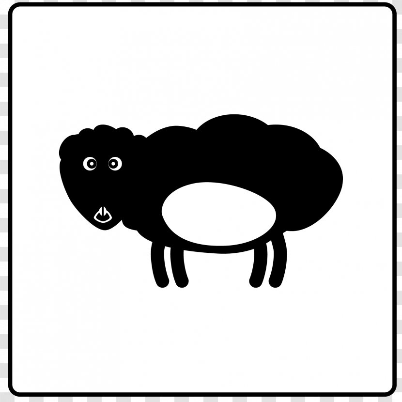 Character Fiction Animal Line Clip Art - Silhouette - Sheep Transparent PNG