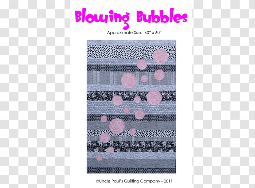 Quilting Business Brand Pattern - Pink - Blowing Bubble Transparent PNG