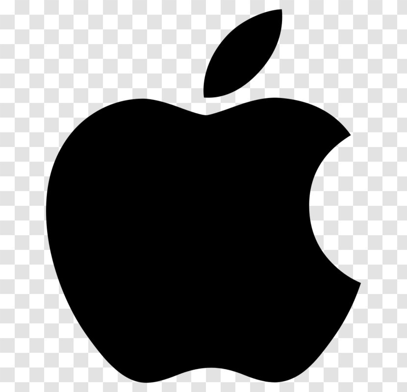 Cupertino Apple Logo Clip Art - Black And White Transparent PNG