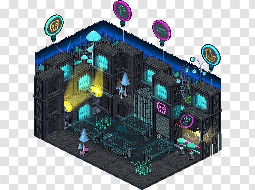 Habbo Game Cyberpunk Virtual Community - Wiki - Rooms Transparent PNG