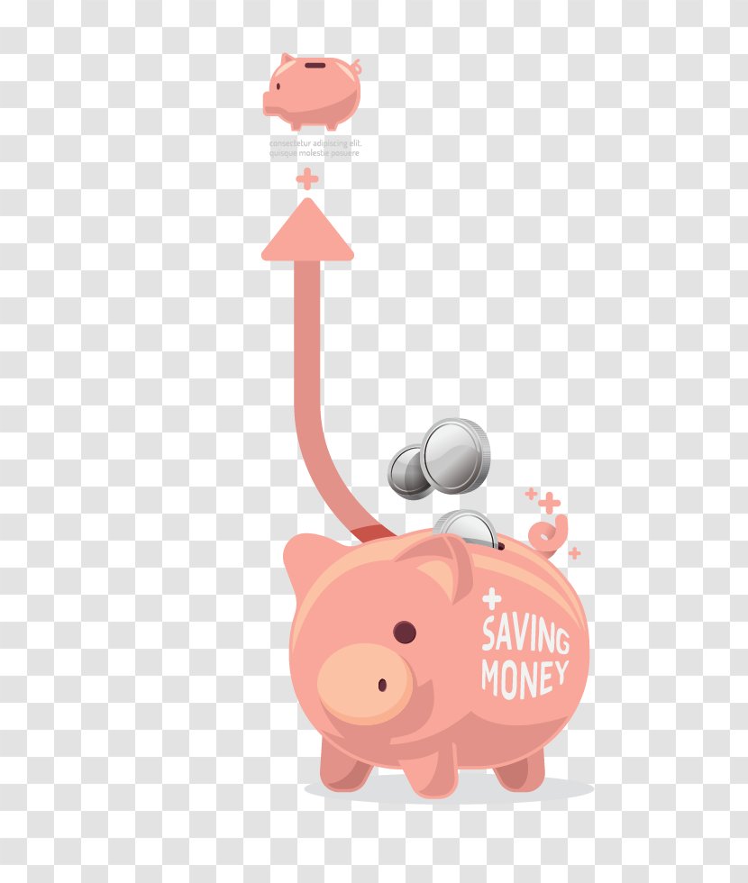 Finance Money Deposit Account - Red - Piggy Bank Pig Vector Transparent PNG