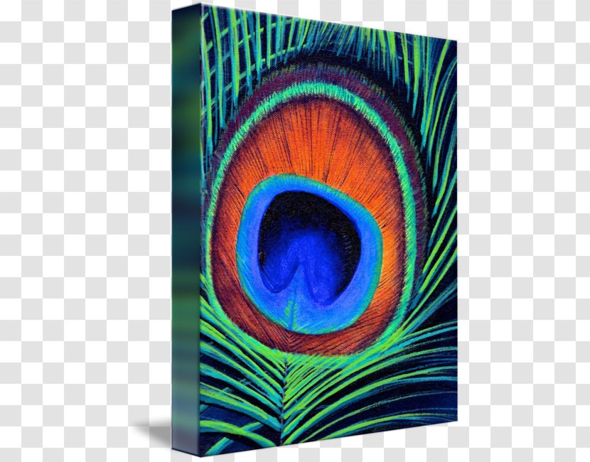 Feather Oil Painting Abstract Art Canvas - Cartoon - Watercolor Peacock Transparent PNG