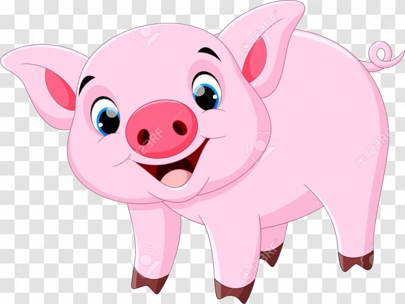 Pig Cartoon - Smile Boar Transparent PNG