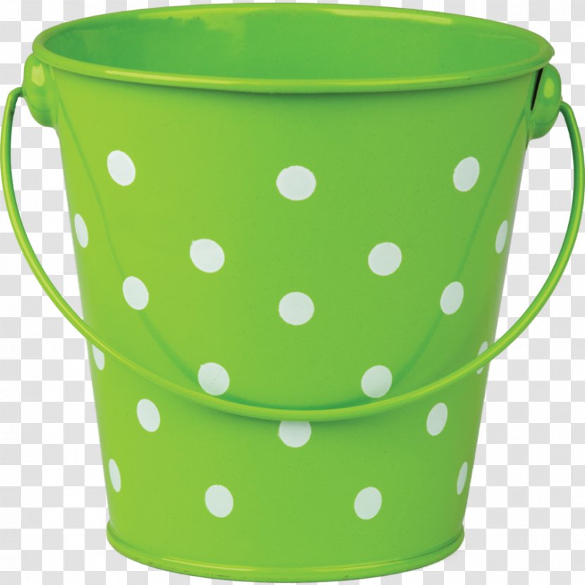 Teacher Created Resources Polka Dots Bucket Lime 6 Buckets & Caddy Set - Green Transparent PNG