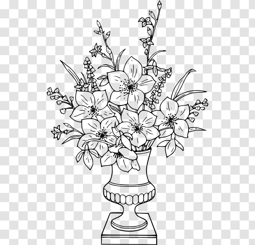 Coloring Book Vase Drawing Flower - Color Transparent PNG