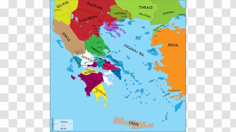 Map Ancient Greece Attica Aigeis - Album - Alexander The Great Transparent PNG