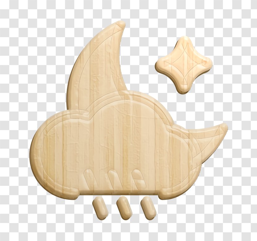 Clouds Icon Moon Night - Rain - Beige Weather Transparent PNG