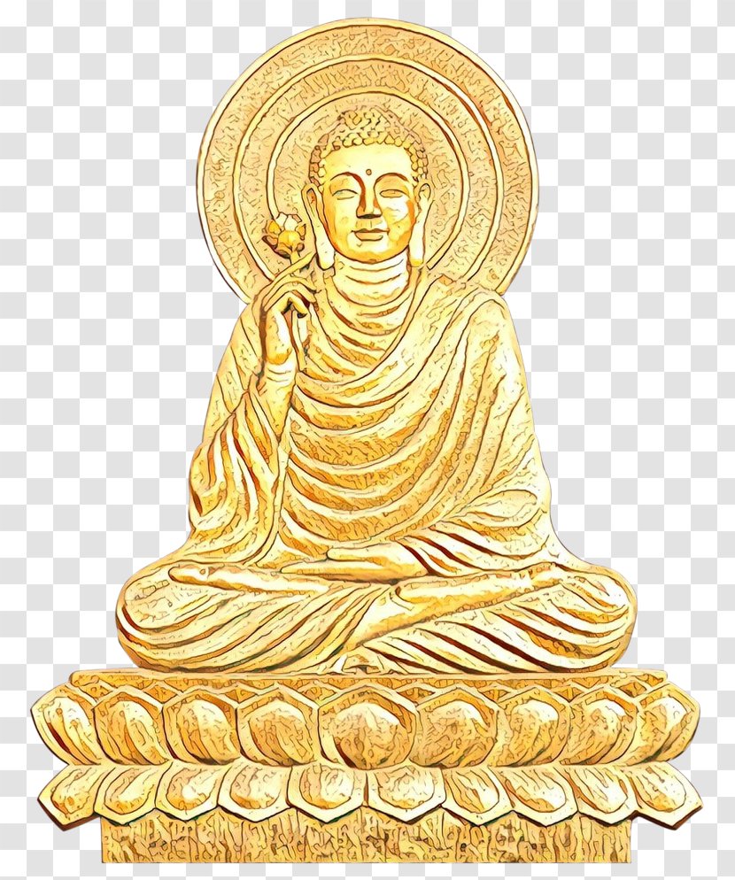 Buddha Cartoon - Brass - Stone Carving Metal Transparent PNG