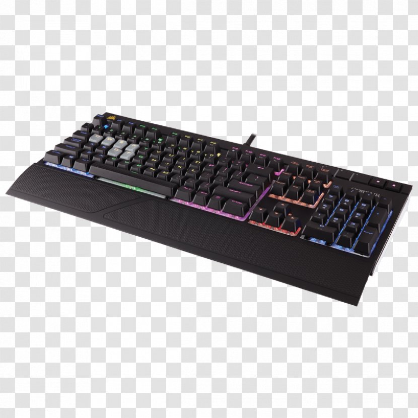 Computer Keyboard Corsair Gaming STRAFE RGB Cherry Keypad Transparent PNG
