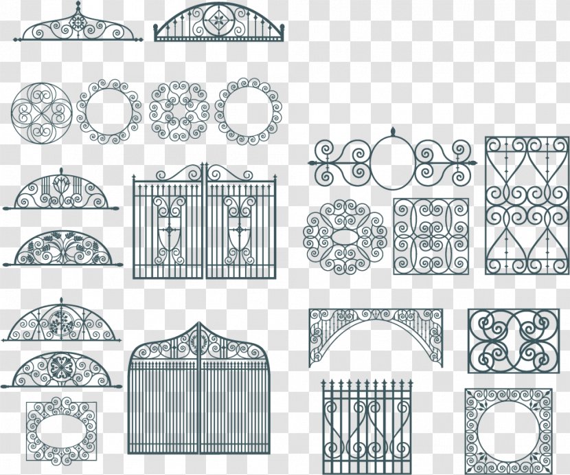 Download Black And White - Paper - Vector Painted Carved Continental Iron Transparent PNG
