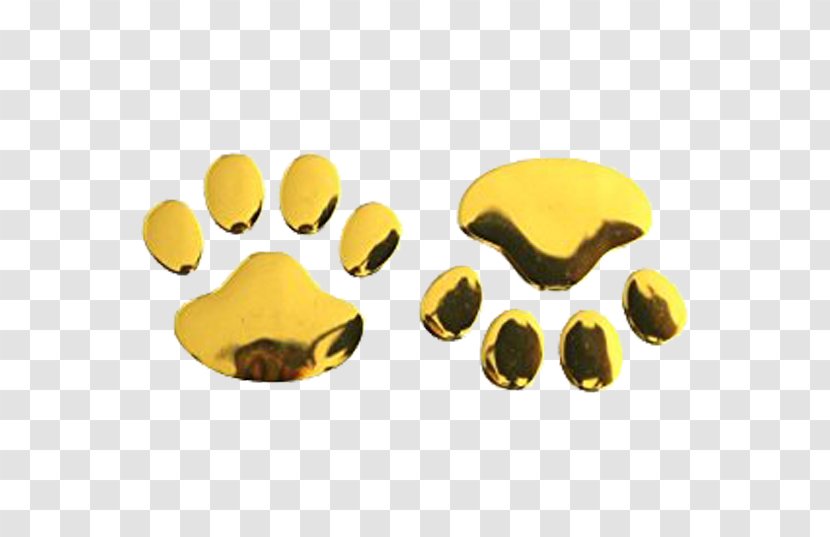 Nezha Cat - Gold - Metal Footprints Transparent PNG