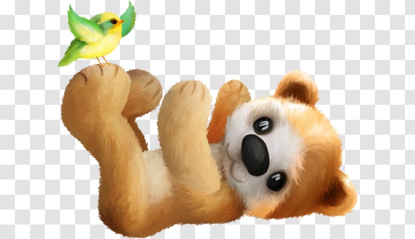 Cartoon Bear Stuffed Animals & Cuddly Toys - Flower - Want To And Birds Transparent PNG