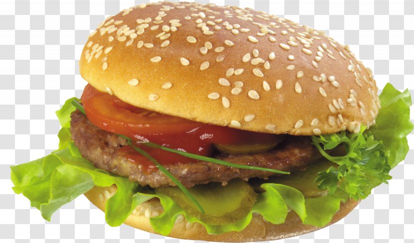 Hamburger French Fries Fast Food Chicken Sandwich Cheeseburger - Burger Transparent PNG