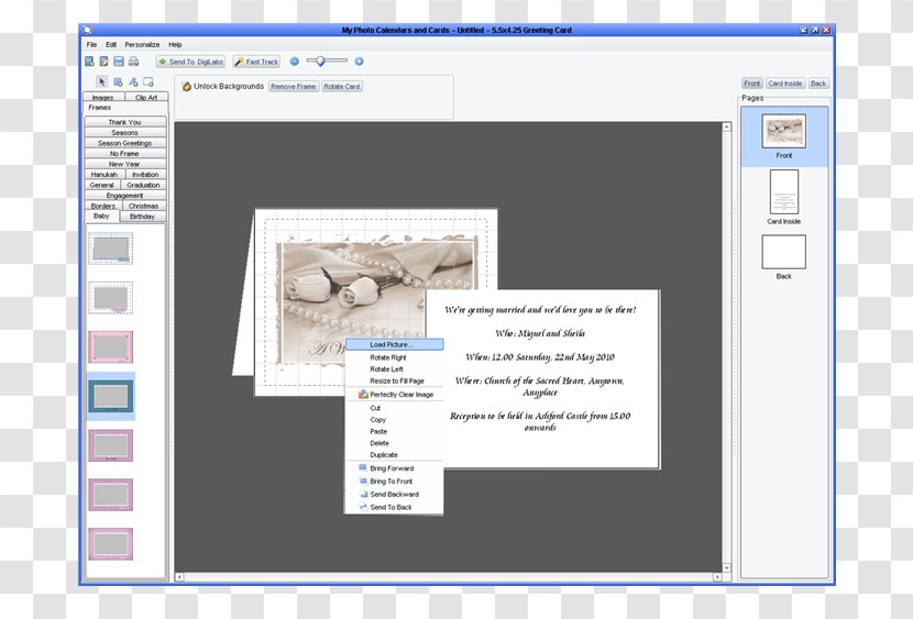 Multimedia Computer Software Screenshot - Wedding Invitation Card Transparent PNG