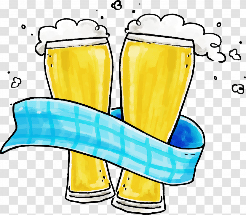 Yellow Pint Glass Beer Glass Font Ice Beer Transparent PNG