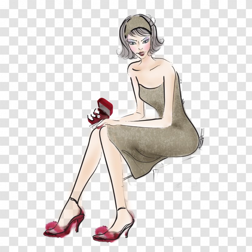 Woman Illustration - Flower - High Heels Beauty Transparent PNG