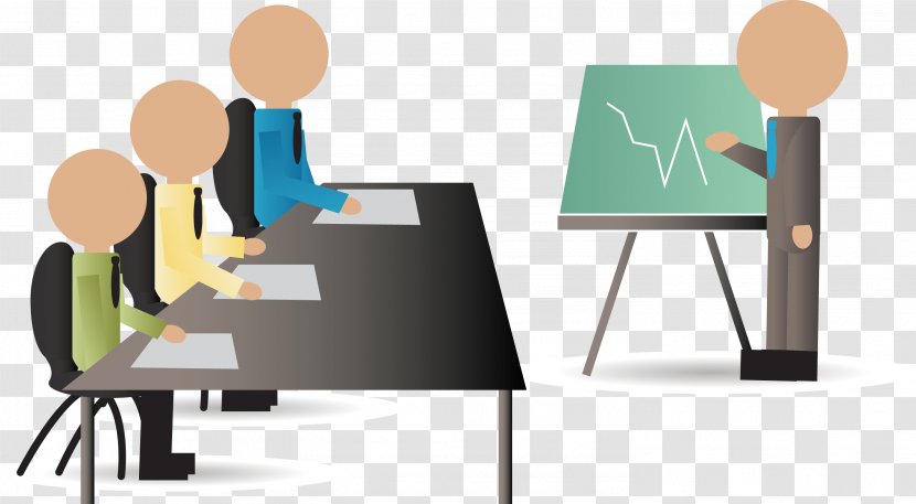 Graphic Design Illustration - Desk - Project Presentation Meeting In FIG. Transparent PNG