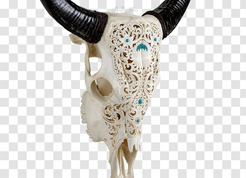 Skull Cattle XL Horns Cart Turquoise - Xl Transparent PNG