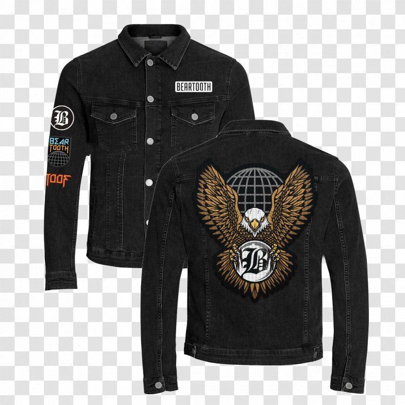 Leather Jacket T-shirt Denim Sleeve - Long Sleeved T Shirt - Black Transparent PNG