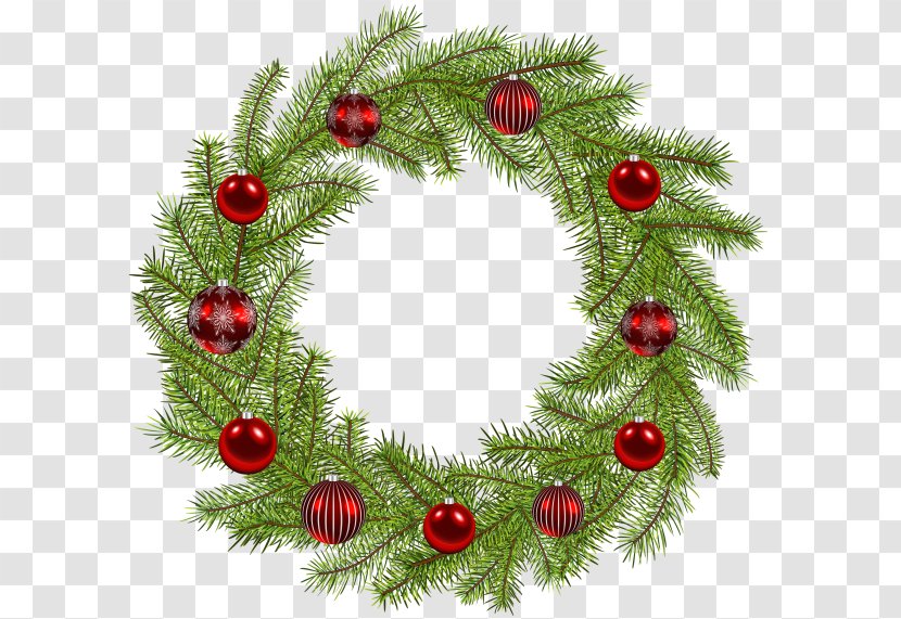 Christmas Ornament Wreath Clip Art - Pine Family Transparent PNG