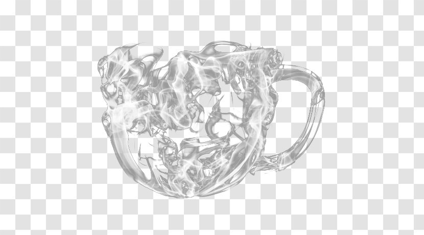 Coffee Cup White Silver Cafe Drawing - Frame - Creative Transparent PNG