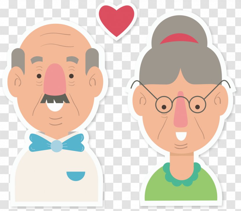 Couple Clip Art - Watercolor - An Old Married Transparent PNG