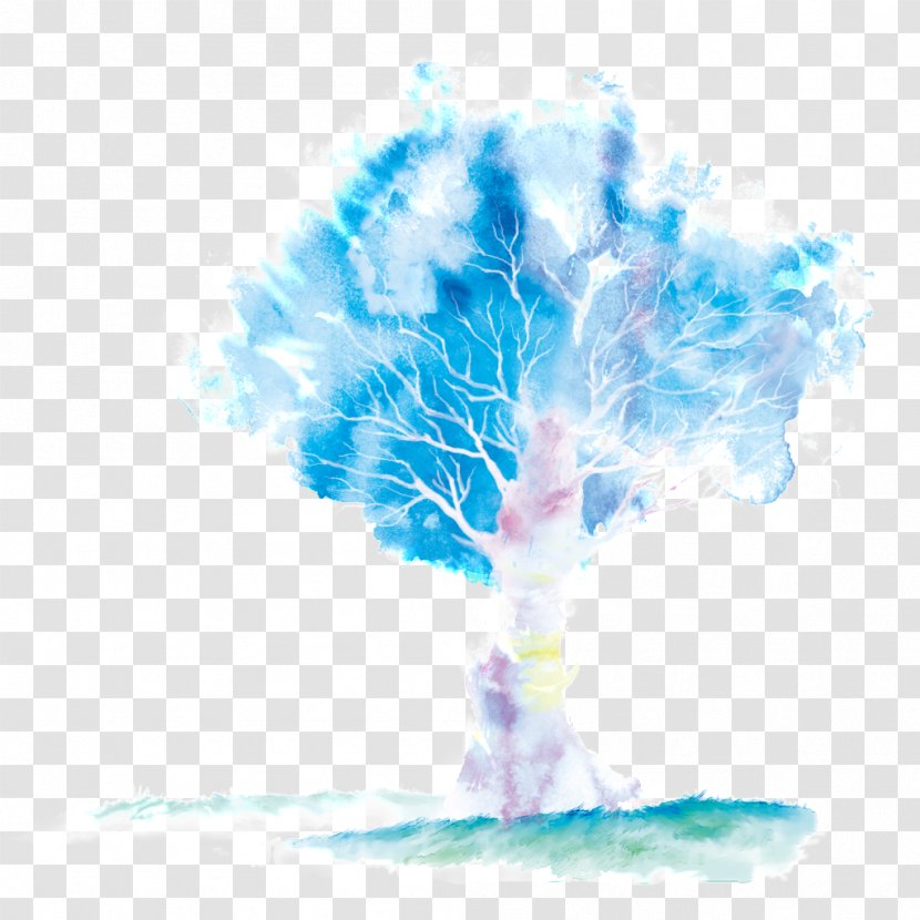 Paper Tree Watercolor Painting Illustration - Cartoon Transparent PNG