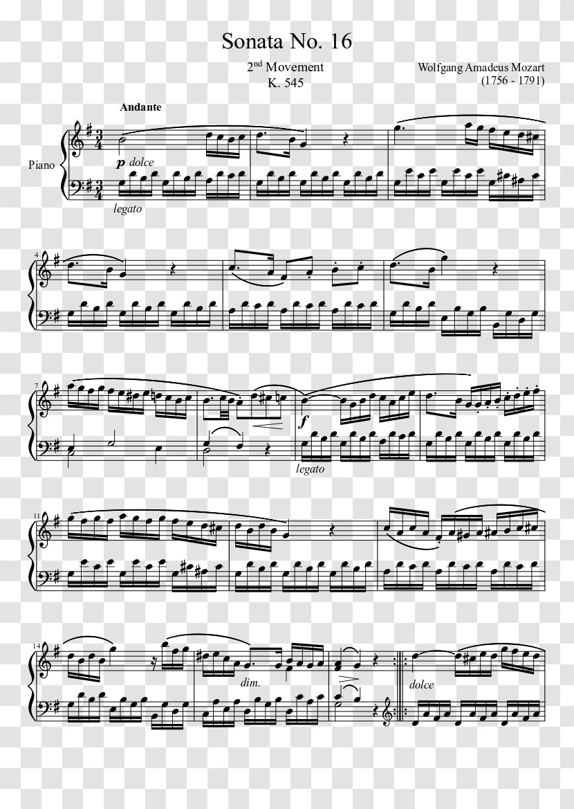 Piano Sonata No. 16 Movement C Major - Frame Transparent PNG