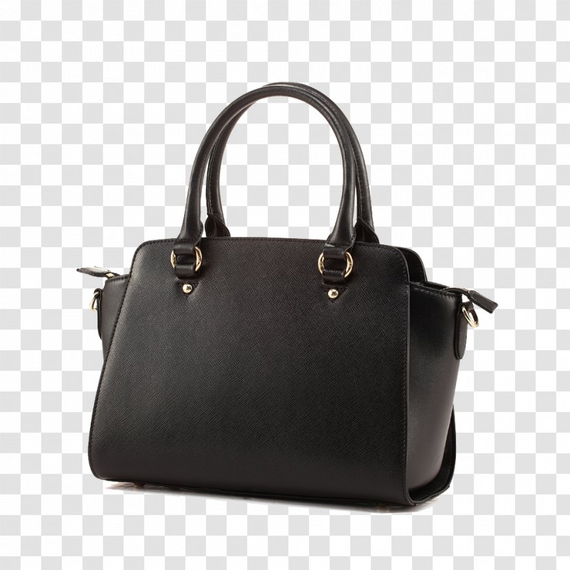 Tote Bag Handbag Leather Woman Strap - Metal - Black Women's Transparent PNG