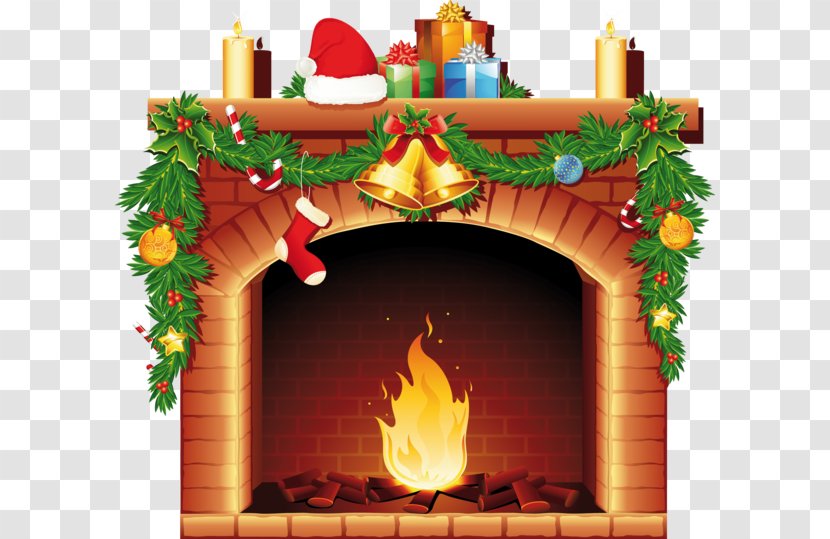 Santa Claus Fireplace Christmas Day Vector Graphics Clip Art - Hearth - Insert Transparent PNG