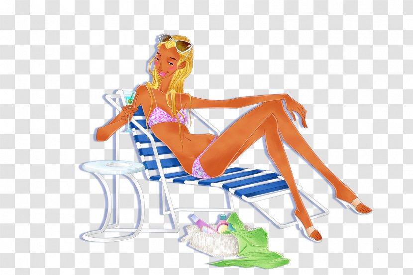 Illustration - Cartoon - Beach Holiday Lady Transparent PNG