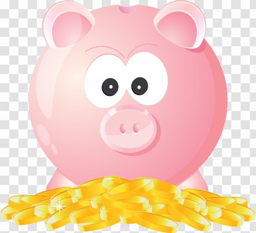 Domestic Pig Clip Art - Ifwe - Piggy Bank Transparent PNG