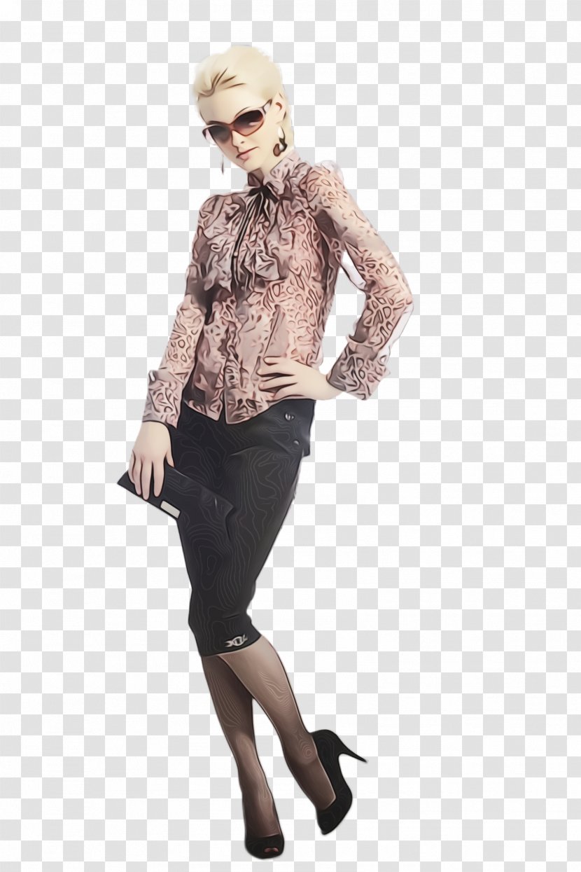 Clothing Fur Fashion Model Leggings Beige - Eyewear Jacket Transparent PNG