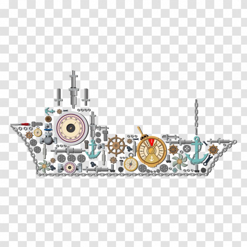 Car Container Ship Mechanical Engineering - Vector Creative Gear Transparent PNG