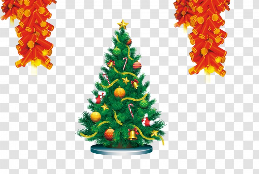 Santa Claus Christmas Ornament Tree Clip Art - Spruce - Firecrackers Transparent PNG