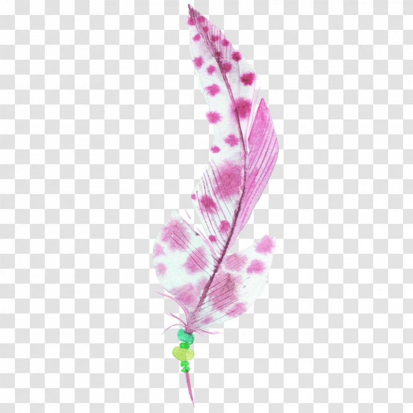 Bird Feather Watercolor Painting - Petal - Hand-painted Feathers Transparent PNG