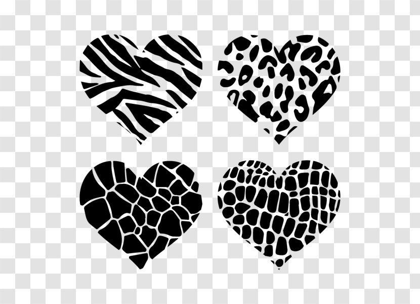 Animal Print Zebra Leopard Sticker Printing - Heart Transparent PNG