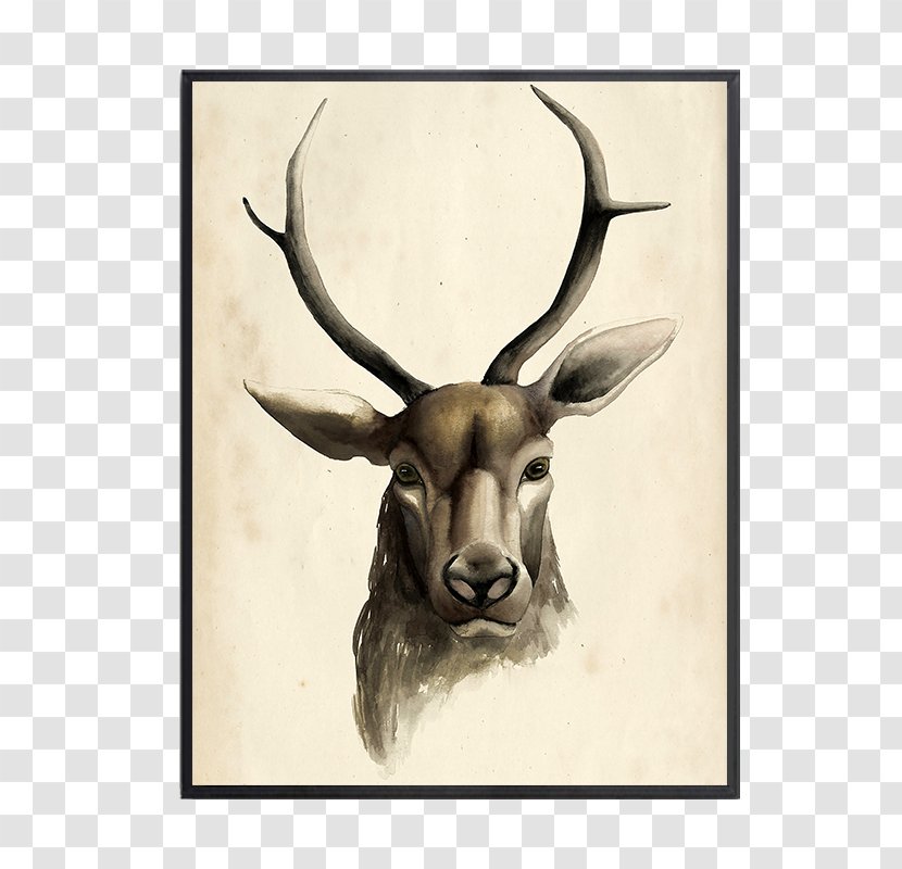 Living Room Art Painting Canvas Print Kunstdruck - Deer - Elk Decoration Oil Paintings Transparent PNG