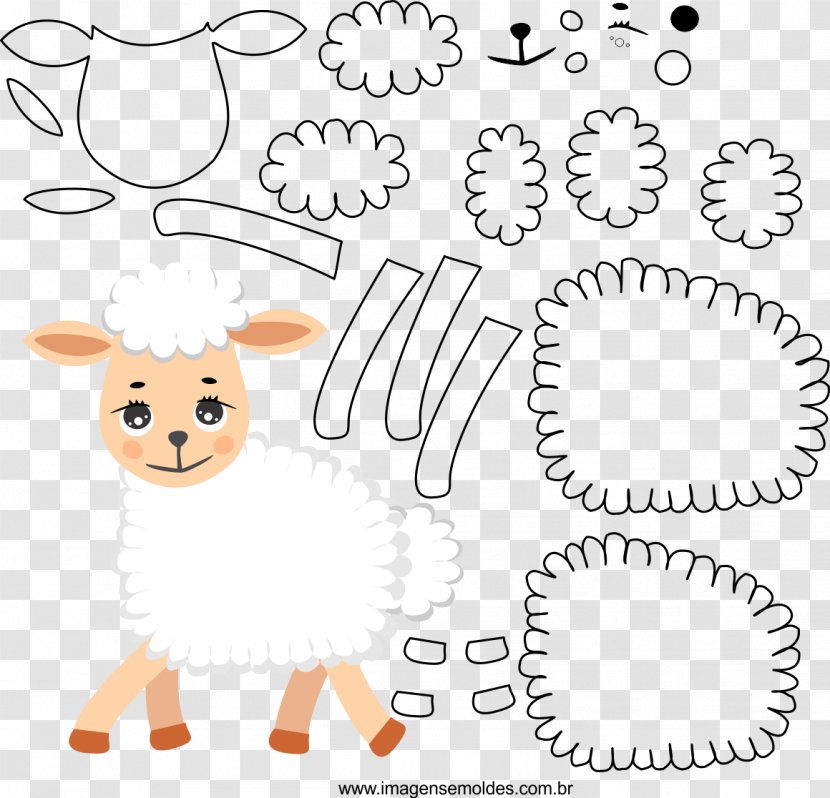Sheep Molde Drawing Handicraft Felt - Silhouette Transparent PNG