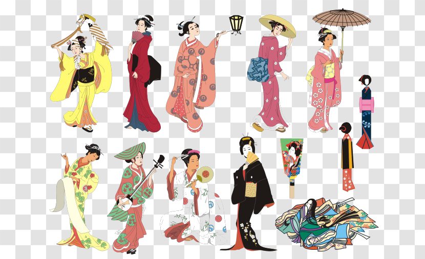 Japanese Art Clip - Costume Design - Woman Transparent PNG