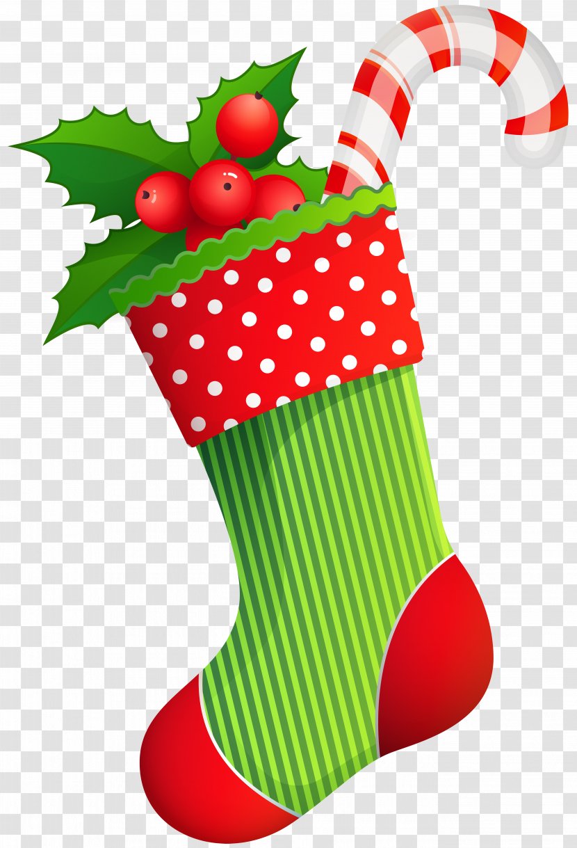 Christmas Stocking Santa Claus Clip Art - Shoe - Holiday Transparent Transparent PNG