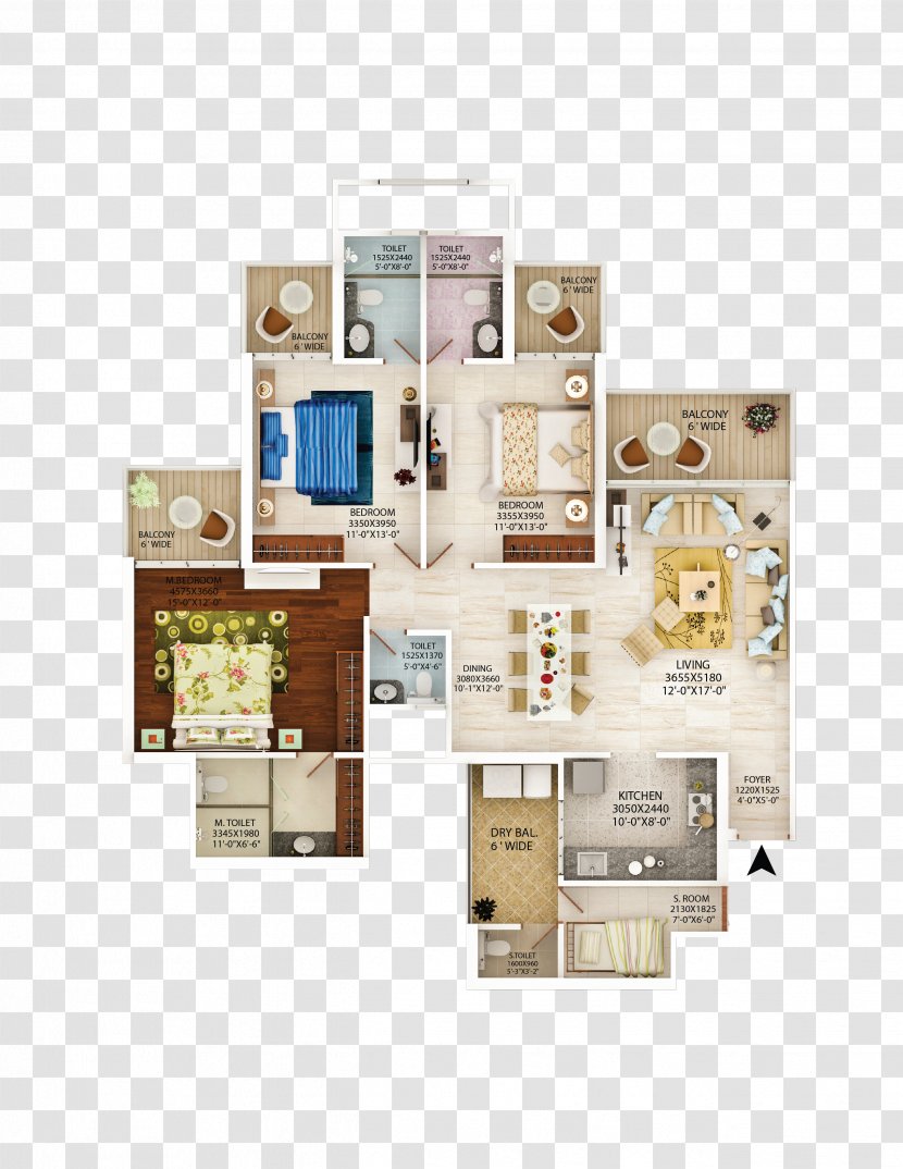 Beverly Golf Avenue Floor Plan Apartment Balcony - Real Estate Transparent PNG