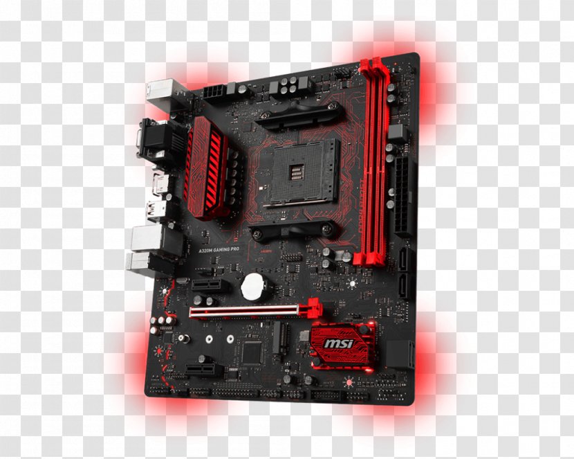 Socket AM4 MSI B350M GAMING PRO Motherboard MicroATX - Msi A320m Gaming Pro - Computer Component Transparent PNG