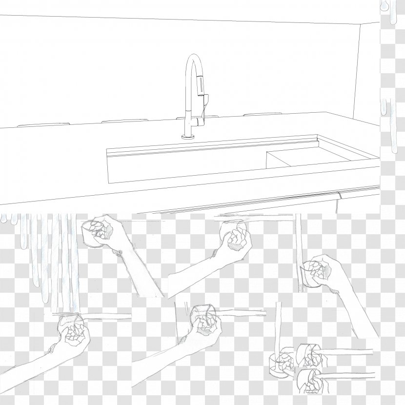 Car Line Art Bathroom Sketch - Sink Transparent PNG