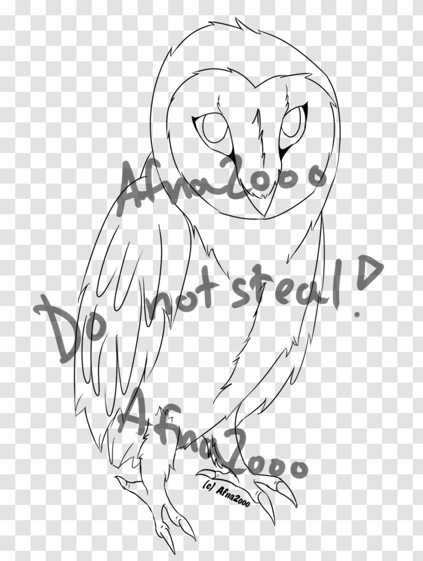 Beak Drawing Line Art Cartoon Clip - Heart - Barn Owl Transparent PNG