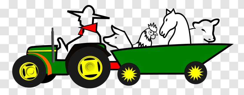 John Deere Ox Tractor Animal Clip Art - Pixabay - Cartoon Man Driving Pulled Poultry Transparent PNG