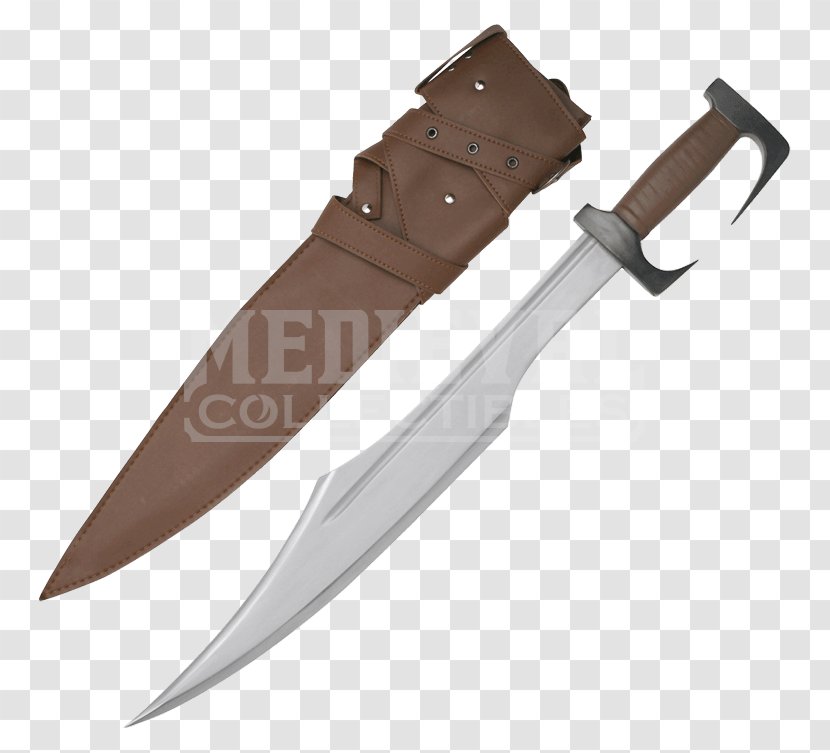 Bowie Knife Spartan Army Throwing Hunting & Survival Knives - Leonidas I - Warrior Transparent PNG