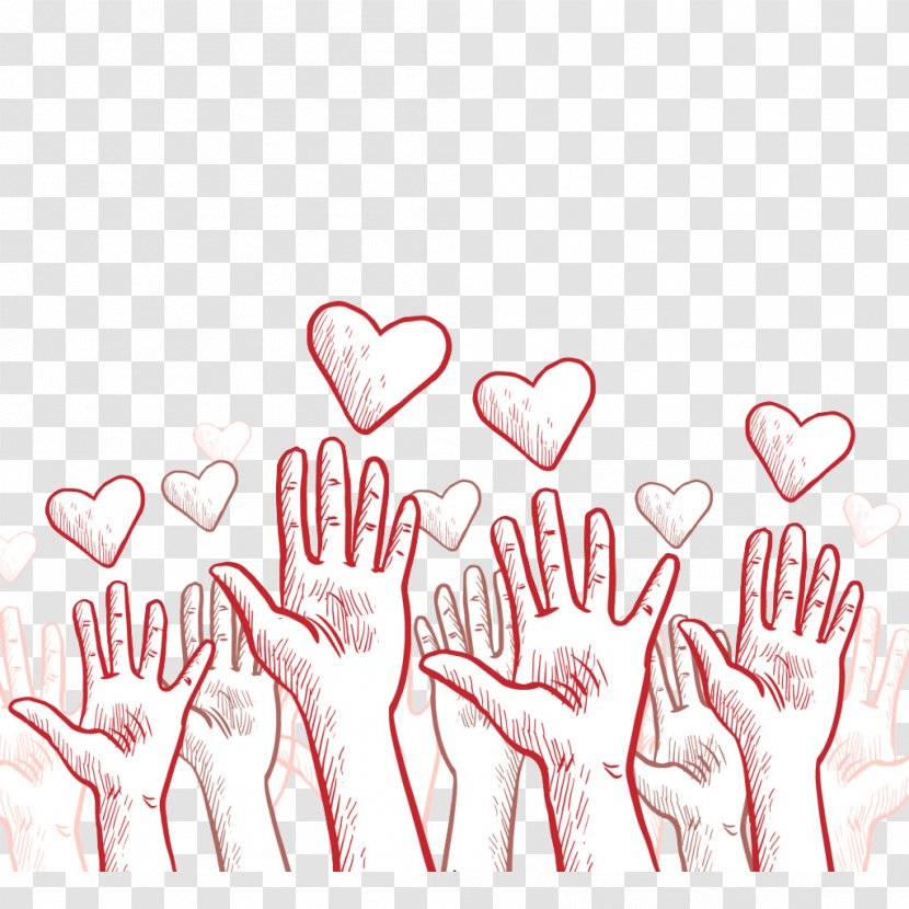 Charities Hand And Heart - Tree - Cartoon Transparent PNG